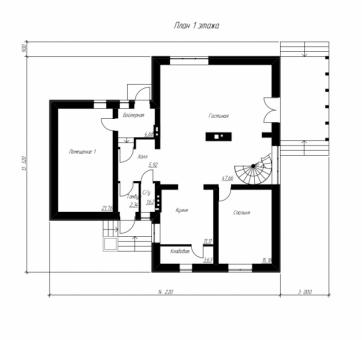 Проект дома из газобетона с мансардой